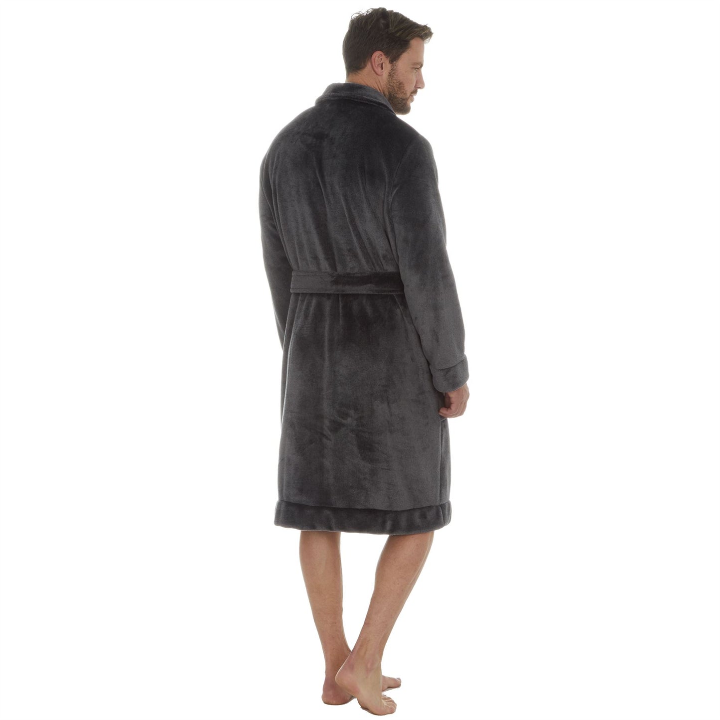 Club Room Mens Super Soft Plush Fleece Robe - Grey