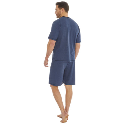Cargo Bay Mens V Neck Top/Short Pyjamas - Denim/Navy