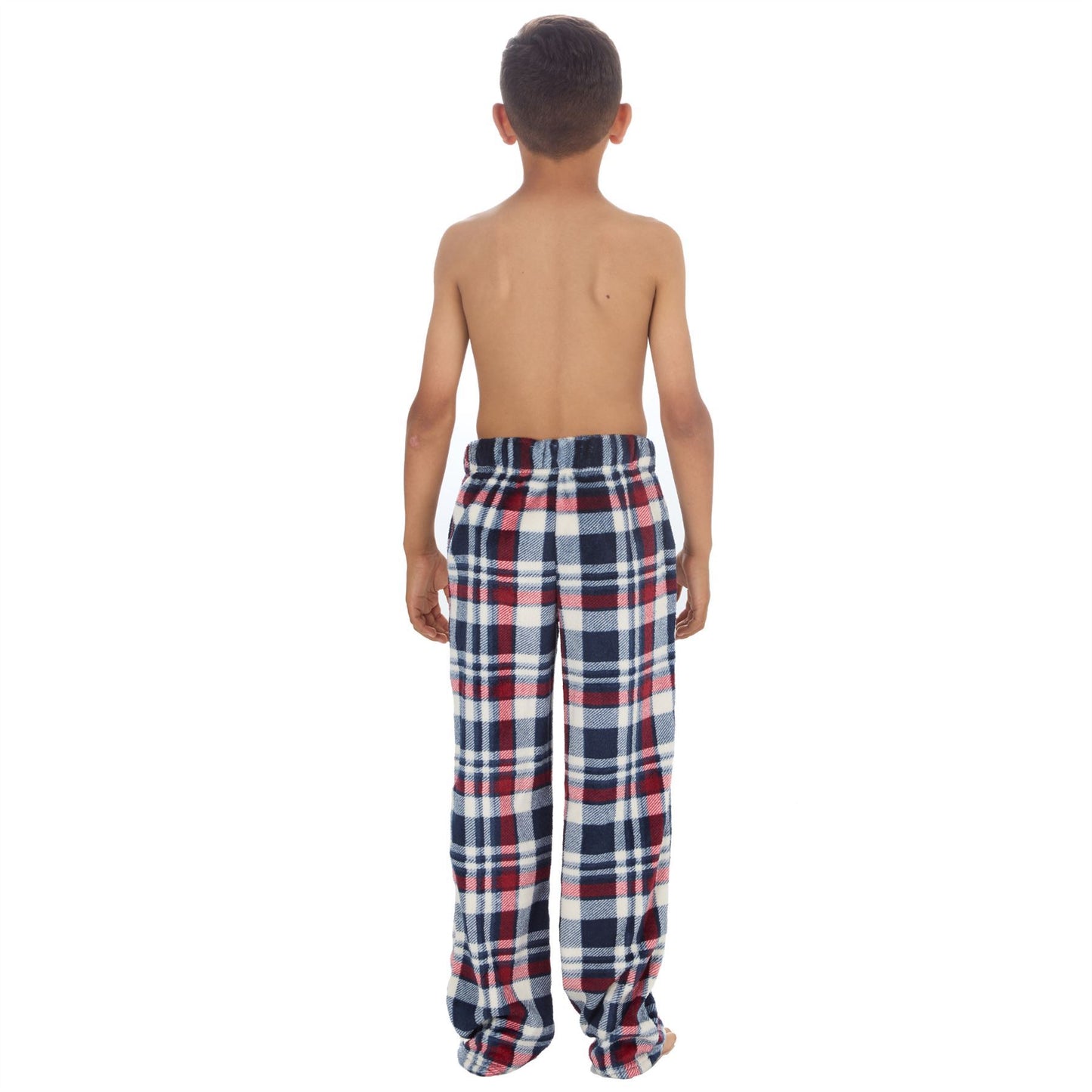 Cargo Bay Boys Fleece Lounge Pants - Burgundy Check