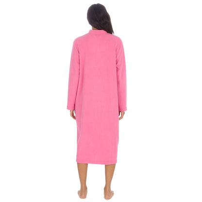 Countess Christie Longer Length Zip Housecoat - Pink
