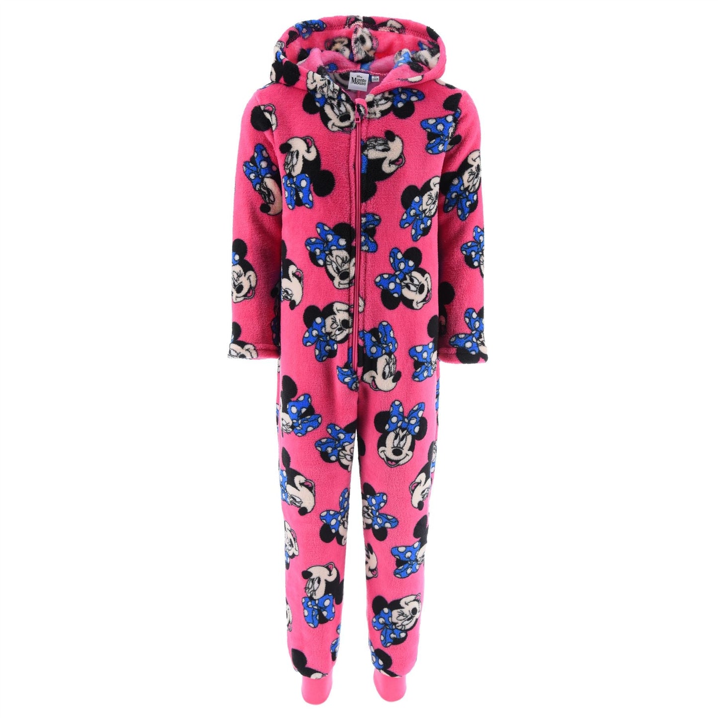 Disney Minnie Mouse Kids Hooded Fleece Onesie - Pink Minnie Mouse
