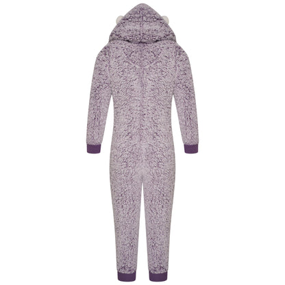 Nifty Kids Hedgehog Fleece Onesie - Lilac