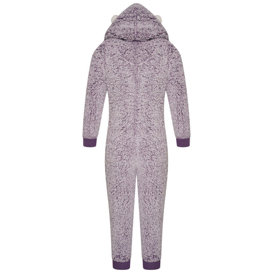 Nifty Kids Hedgehog Fleece Onesie - Lilac