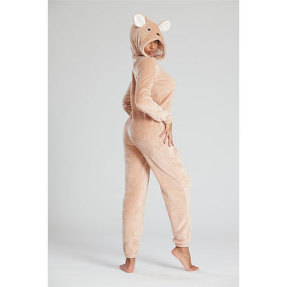 Loungeable Womens Fleece Mouse Onesie - Brown