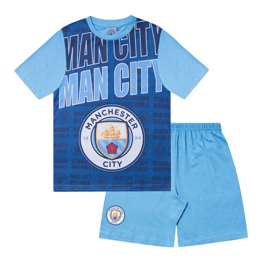 Kids Manchester City Short Pyjamas - Blue
