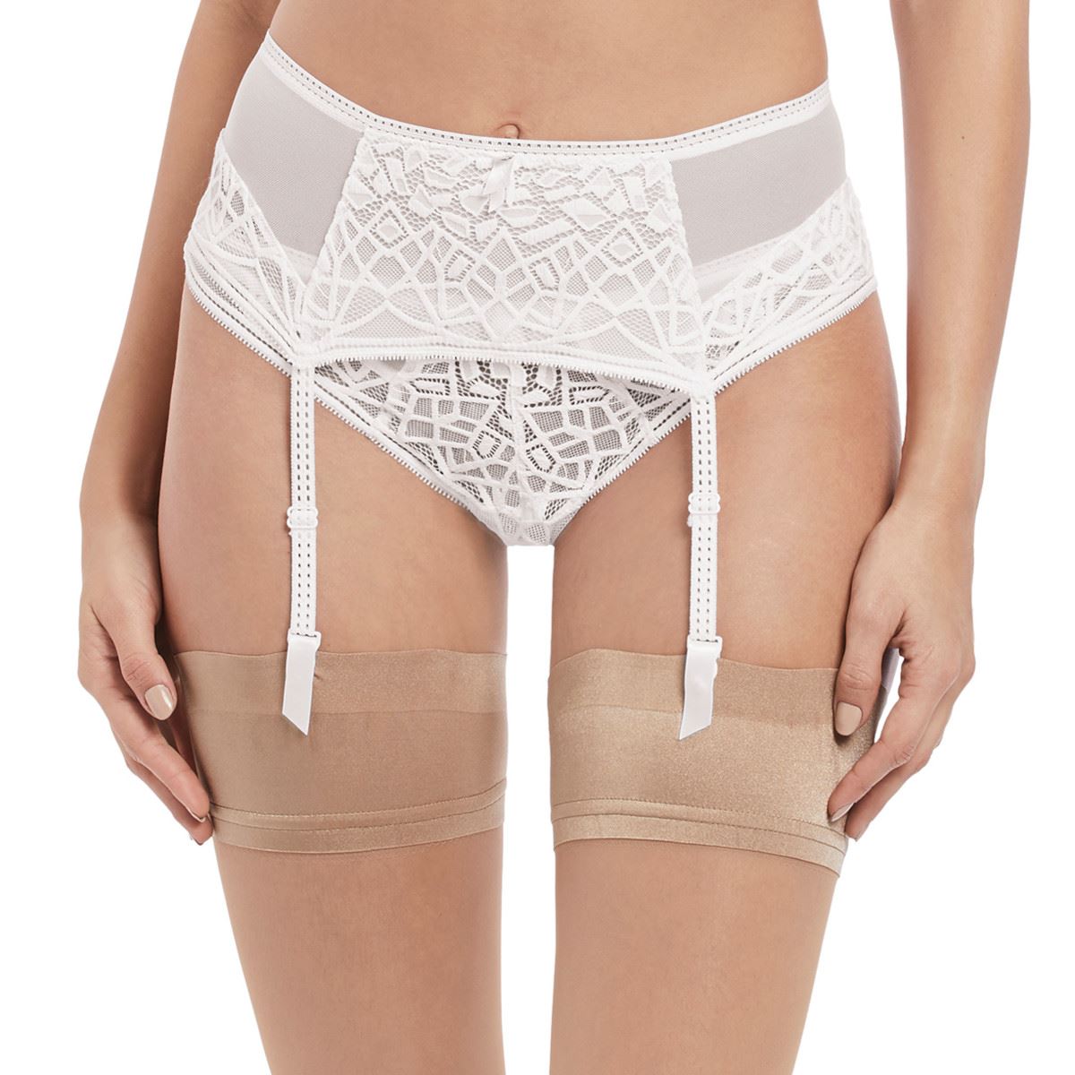 Freya Soiree Lace Suspender Belt - White