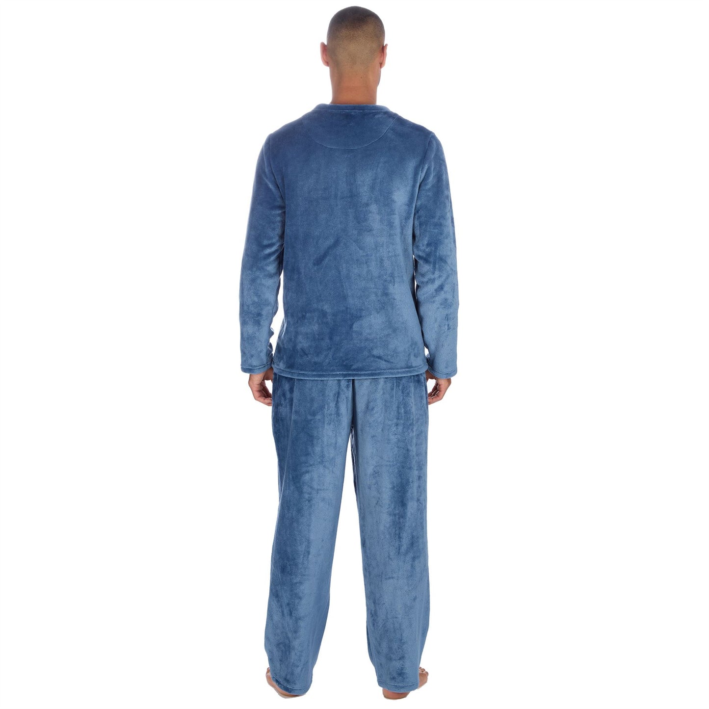 Cargo Bay Mens Flannel Fleece Pyjamas - Denim Blue