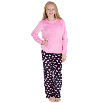 Forever Dreaming Kids Fleece Pyjamas - Dark Navy Hearts
