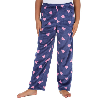 Forever Dreaming Girls Fleece Lounge Pants - Navy Hearts