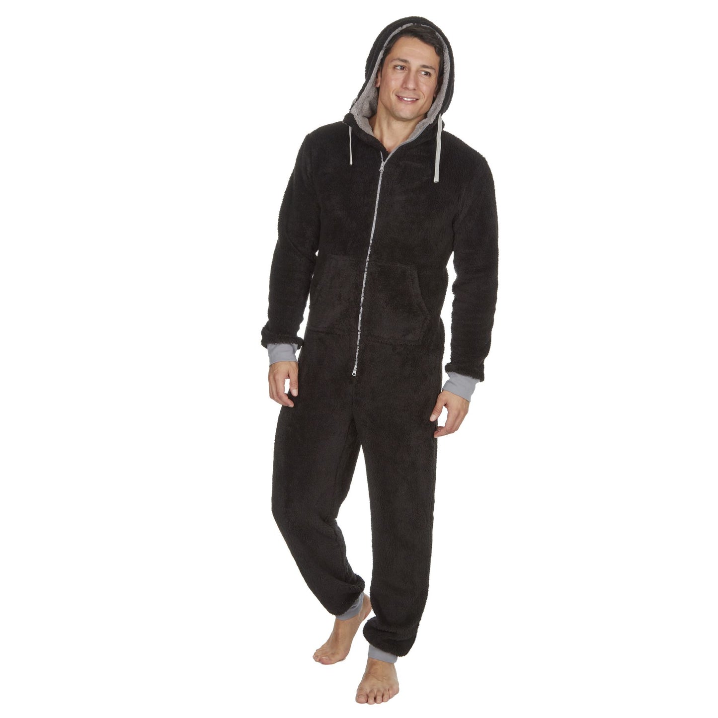 Onezee Mens Snuggle Fleece Onesie - Black