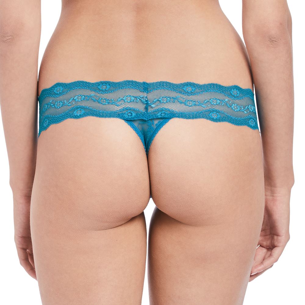 B.Tempt'd Lace Kiss Thong - Mykonos Blue