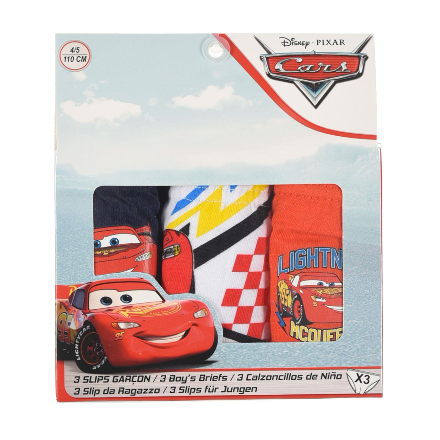 Boys Disney Cars Lightning McQueen Briefs (3 Pack)
