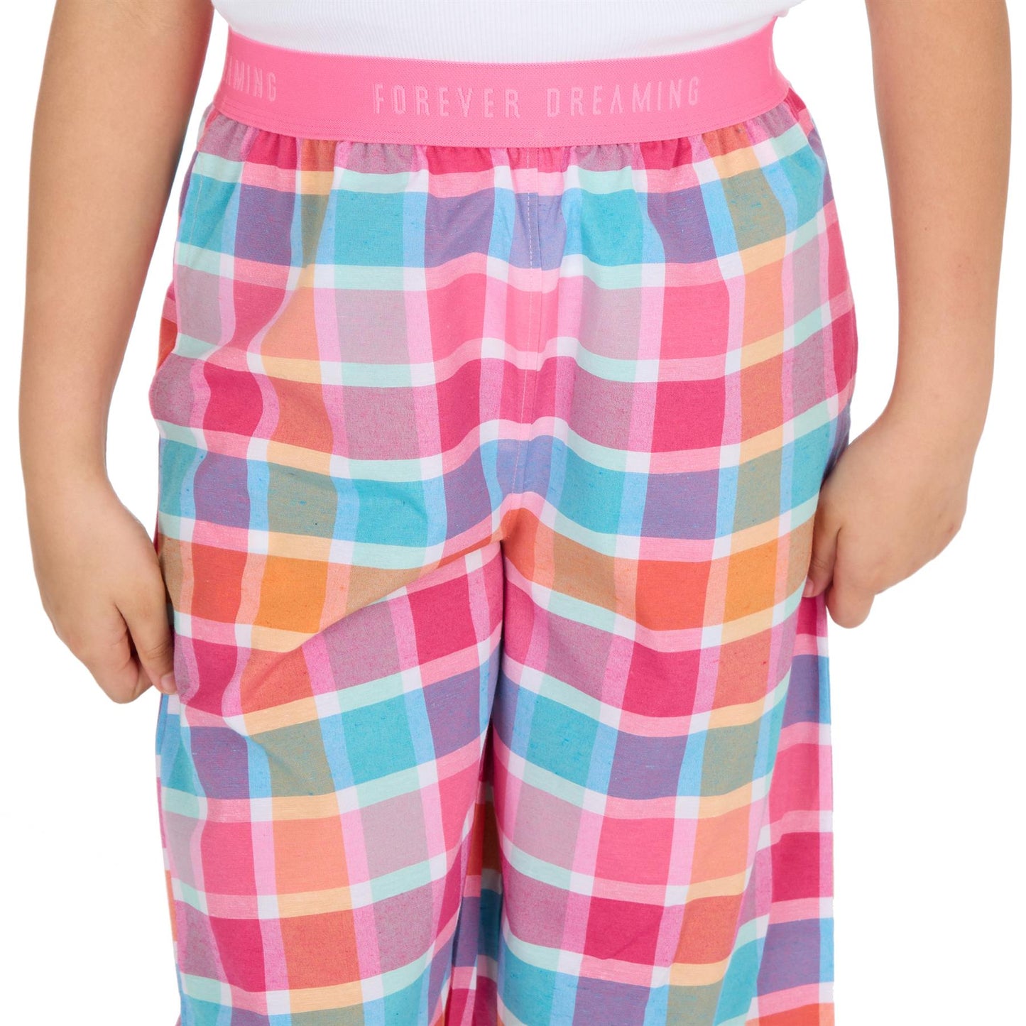 Forever Dreaming Girls Woven Check Lounge Pants - Mint