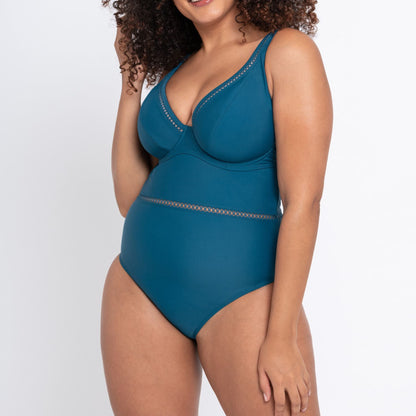 Curvy Kate First Class Plunge Swimsuit - Deep Teal