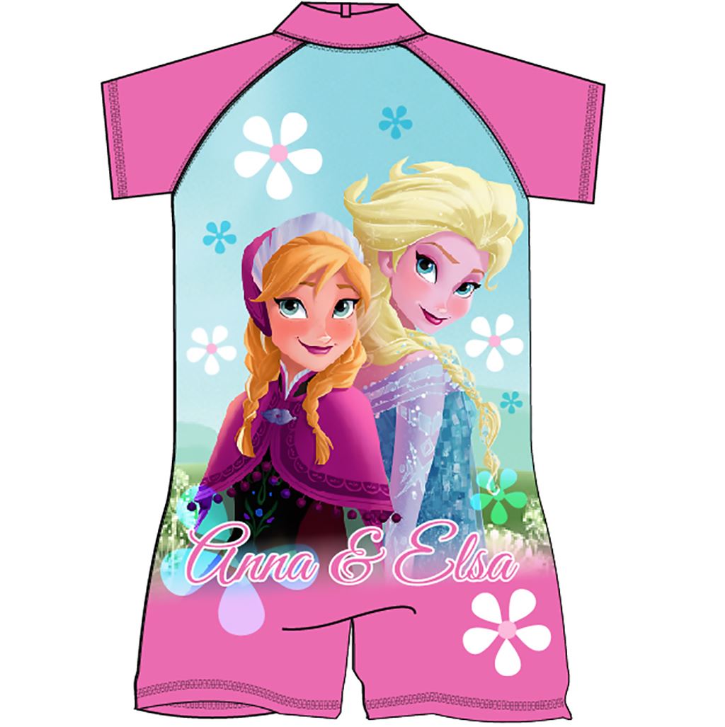 Girls Frozen Anna and Elsa Surf Suit