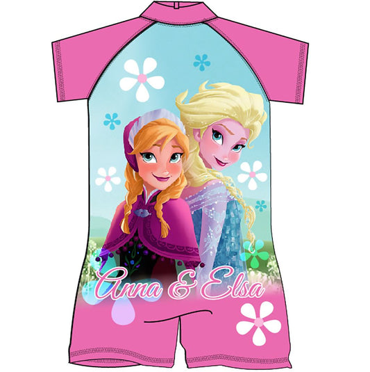 Girls Frozen Anna and Elsa Surf Suit