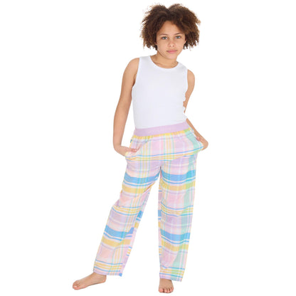 Forever Dreaming Girls Woven Check Lounge Pants - Pink