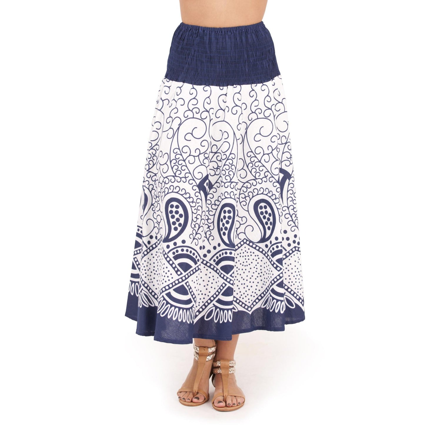 Pistachio Swirl Print Dress/Skirt - Blue