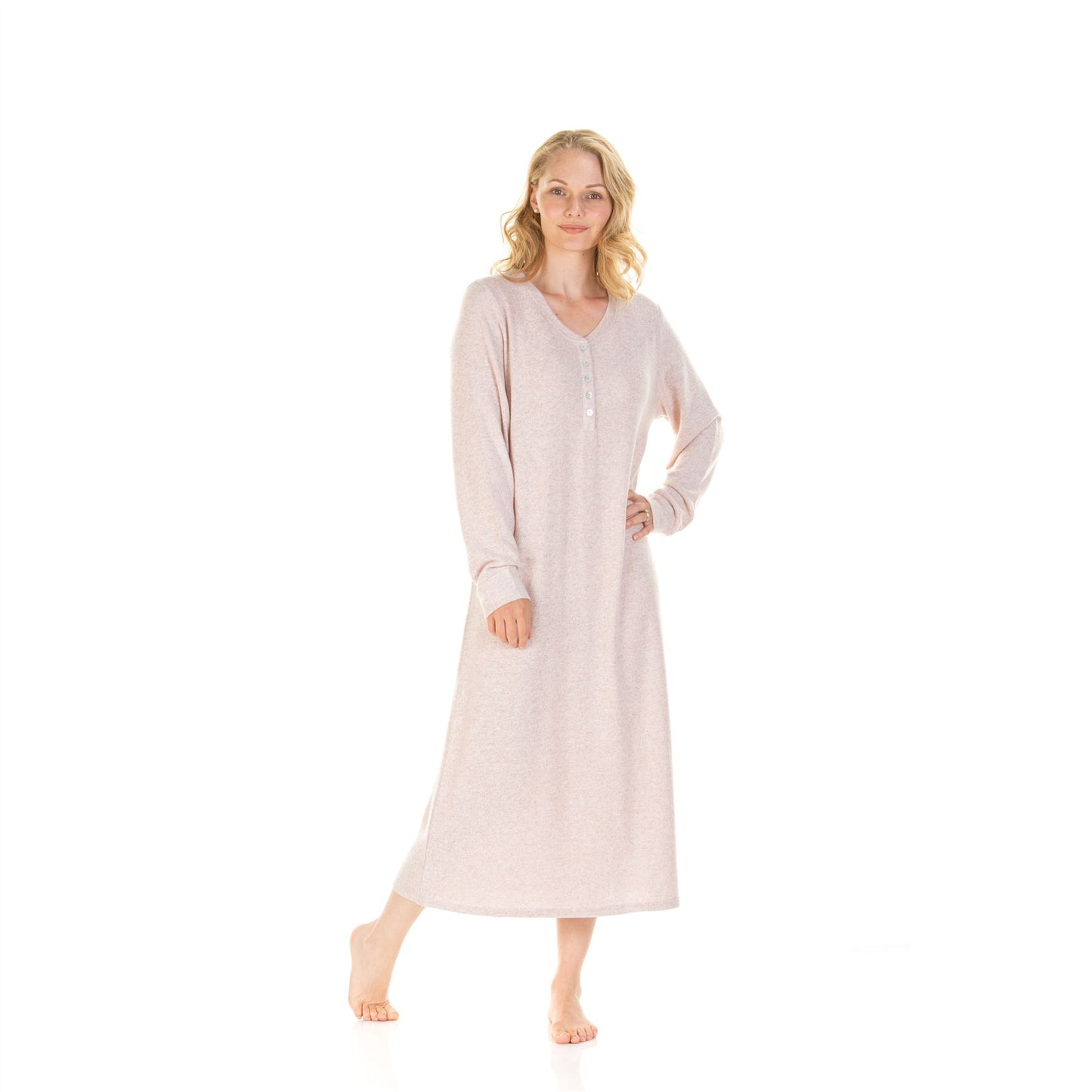 La Marquise Womens Lush Lounge Long Sleeve Nightdress - Pink