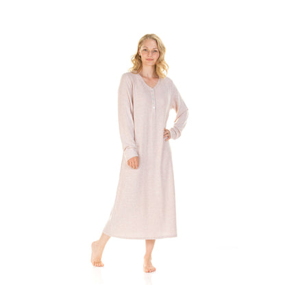 La Marquise Womens Lush Lounge Long Sleeve Nightdress - Pink