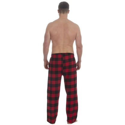 Embargo Mens Check Flannel Lounge Pants - Black Check