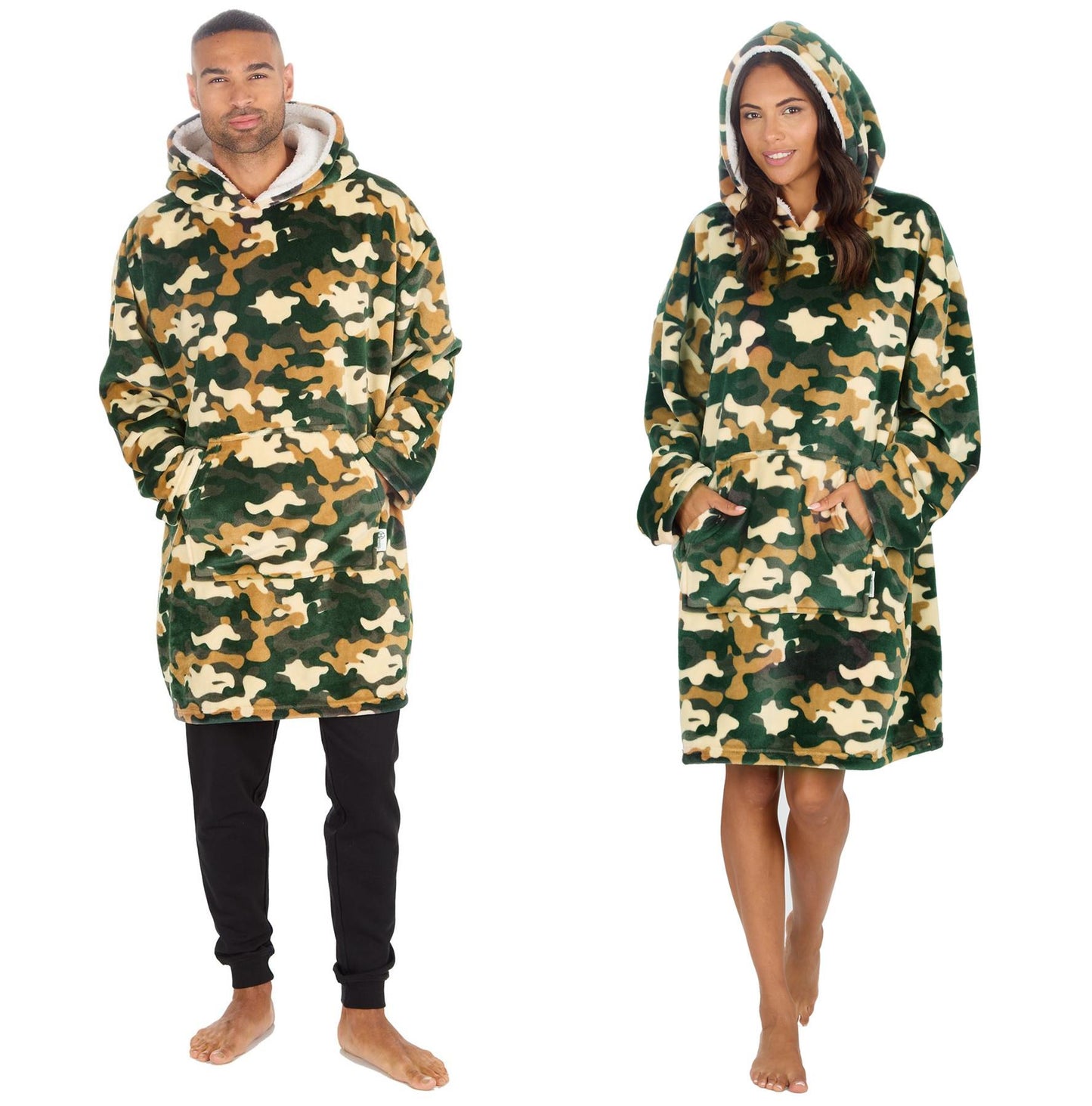 Huggable Hoodie Mens Fleece Oversized Hoodie - Camo