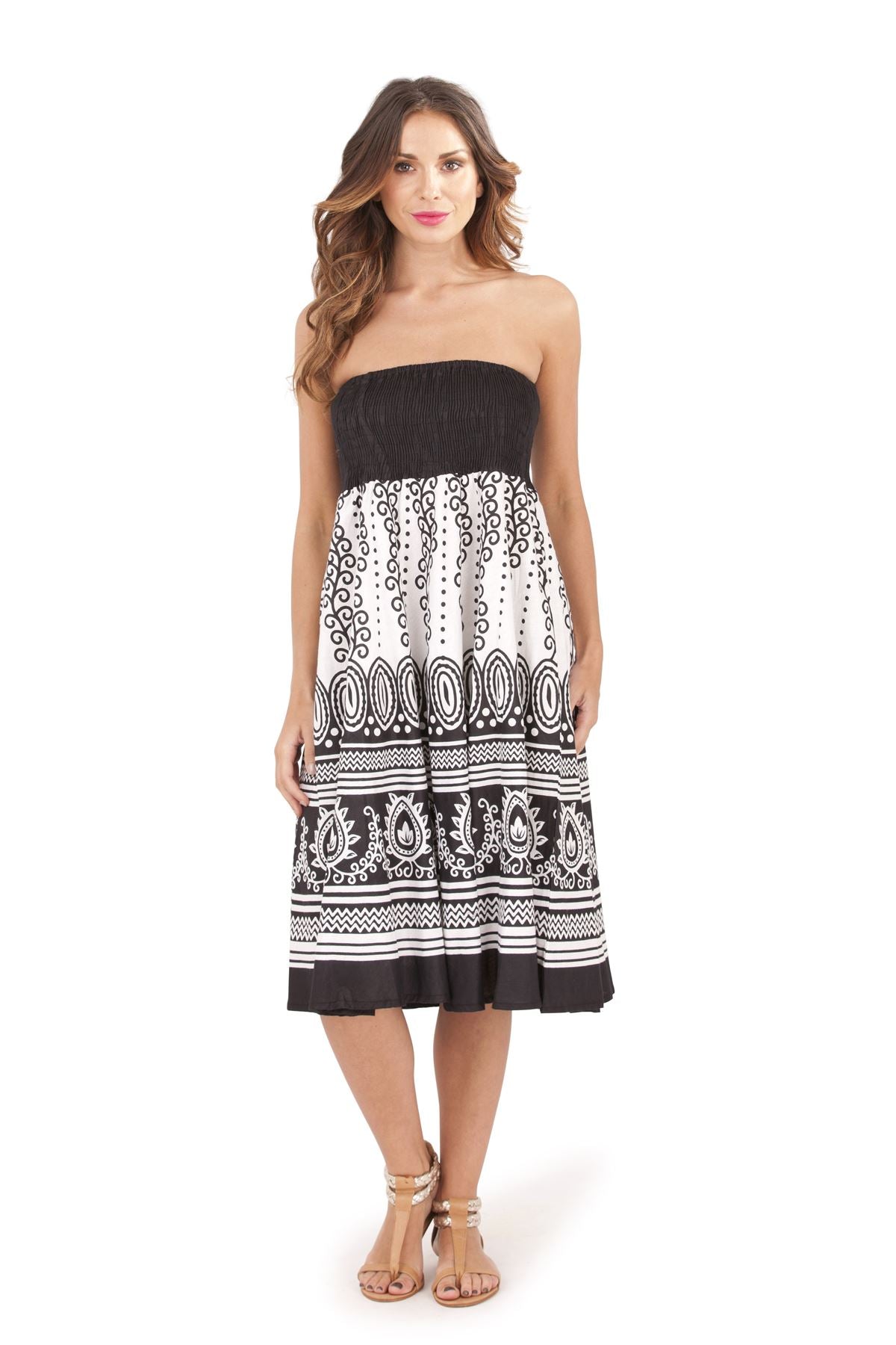 Pistachio Swirl/Vine Dress/Skirt - Black