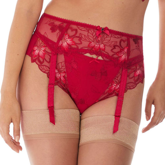 Fantasie Leona Suspender Belt - Red
