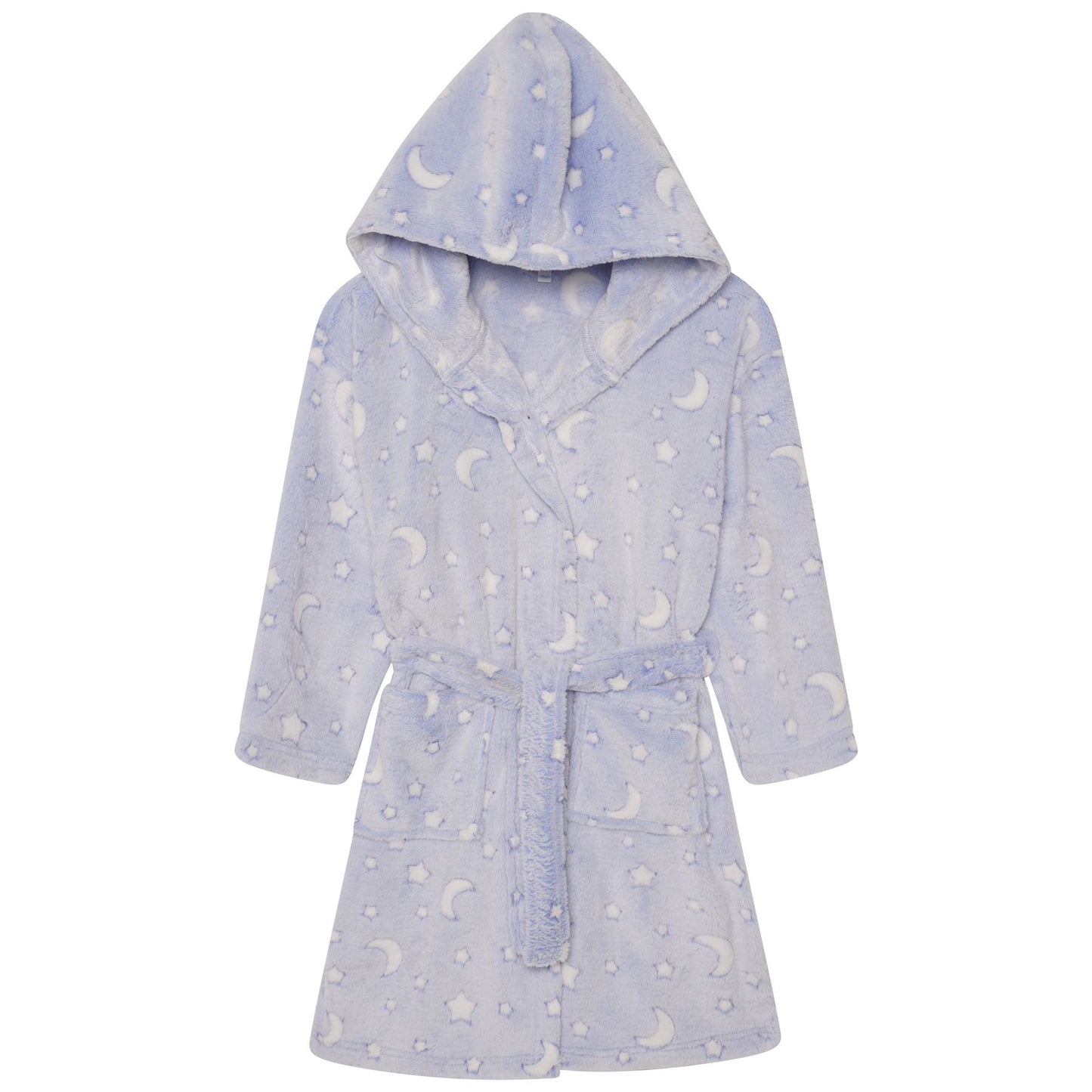 Nifty Kids Moon/Stars Fleece Robe - Blue