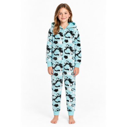 Onezee Kids Camouflage/Hearts Fleece Onesie - Blue Onezee