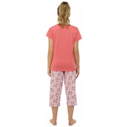 Follow That Dream Womens 'Ooh La La!' Poodle Pyjama Set - Coral