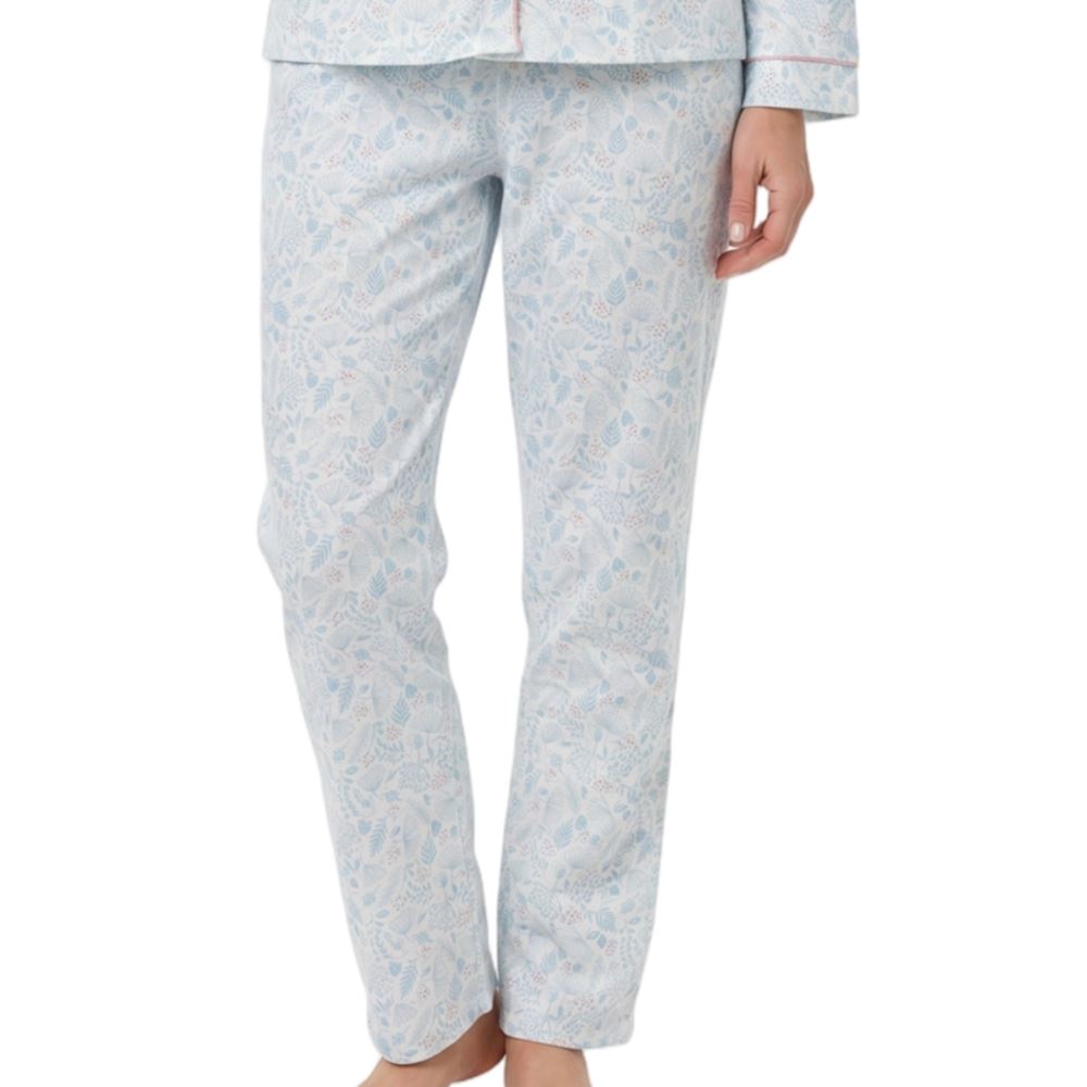 Marlon Womens Floral Winceyette Pyjamas - Blue Marlon