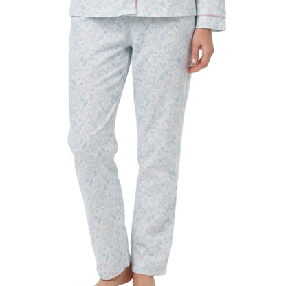 Marlon Womens Floral Winceyette Pyjamas - Blue Marlon