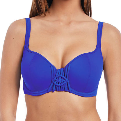 Freya Macrame Sweetheart Bikini Top - Cobalt