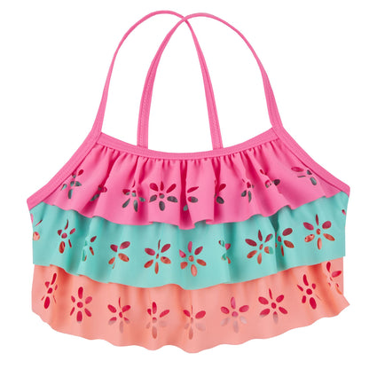 Red Melon Girls Laser Cut Floral Bikini Set (7-13 Years)