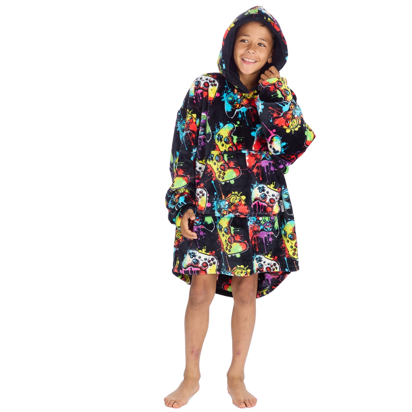 Huggable Hoodie Kids Fleece Oversized Hoodie - Gaming Navy