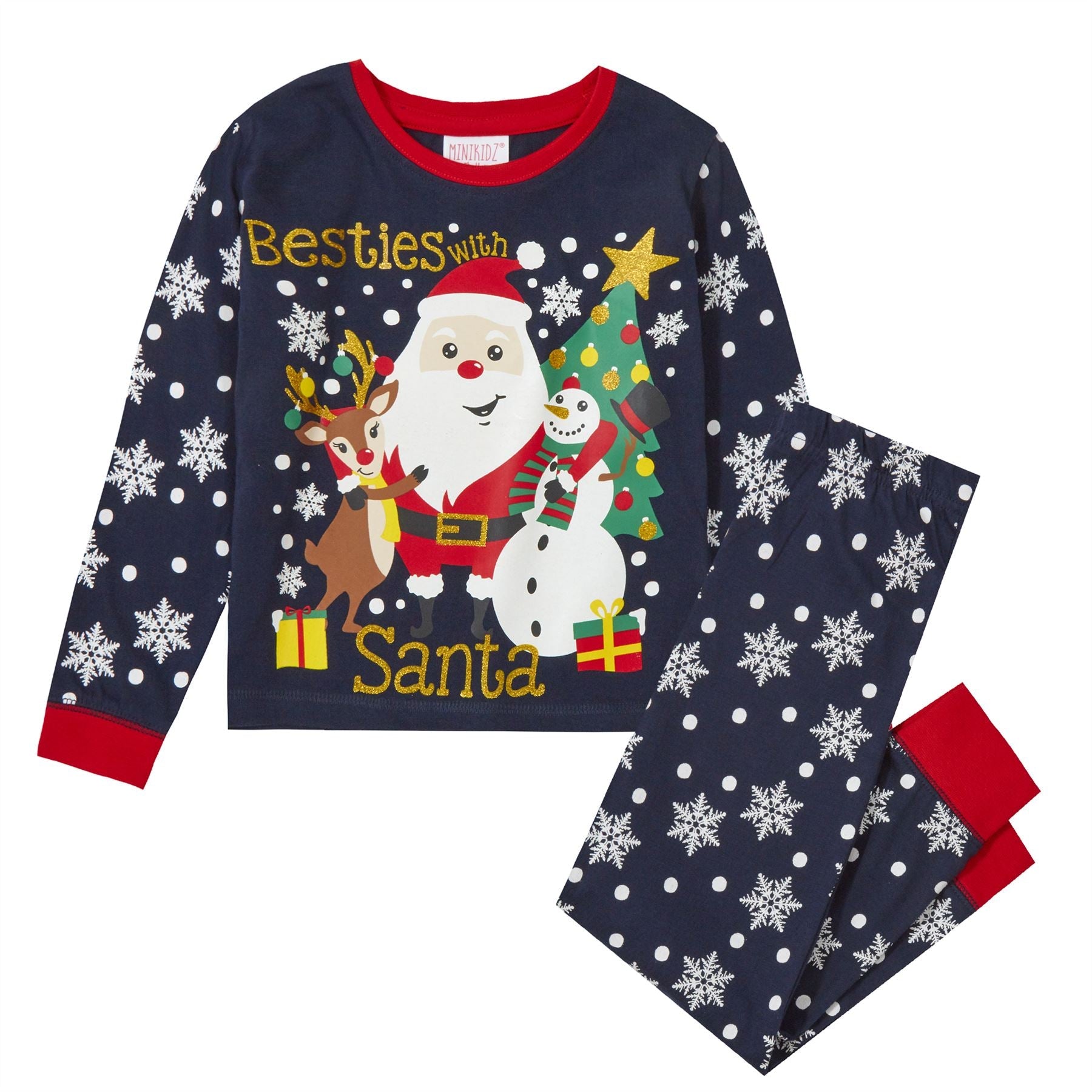 Minikidz Kids 'Besties With Santa' Pyjama Set - Navy Minikidz