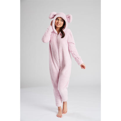 Loungeable Womens Sherpa Fleece Onesie With XL Ears - Lilac