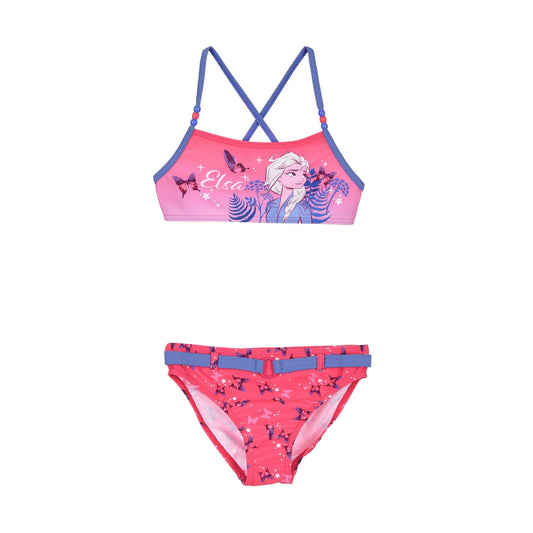 Girls Disney Frozen 2 Butterfly/Beads Bikini Set - Fushia