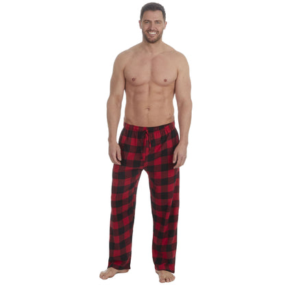 Embargo Mens Check Flannel Lounge Pants - Black Check