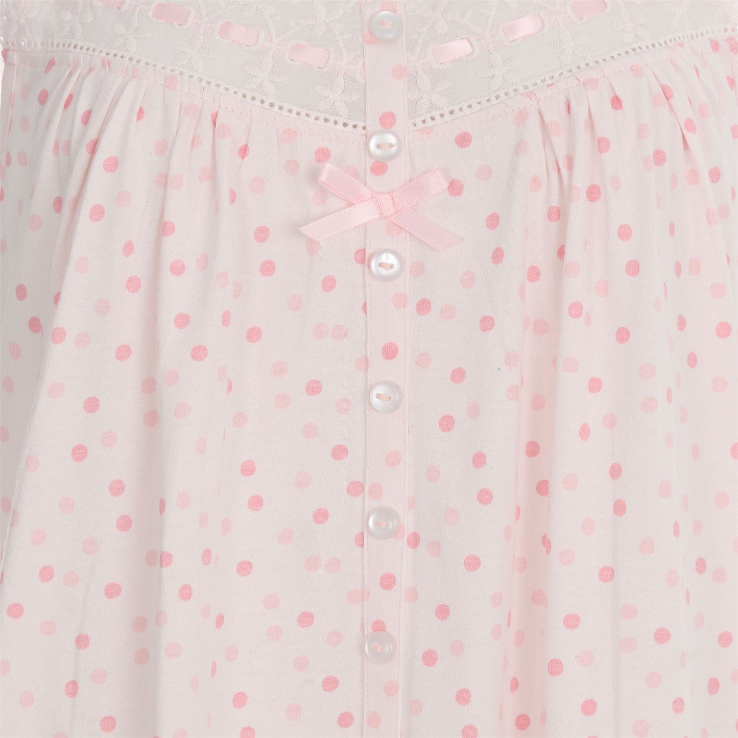 Cottonique Sleeveless Pastel Spot Nightdress - Pink Cottonique