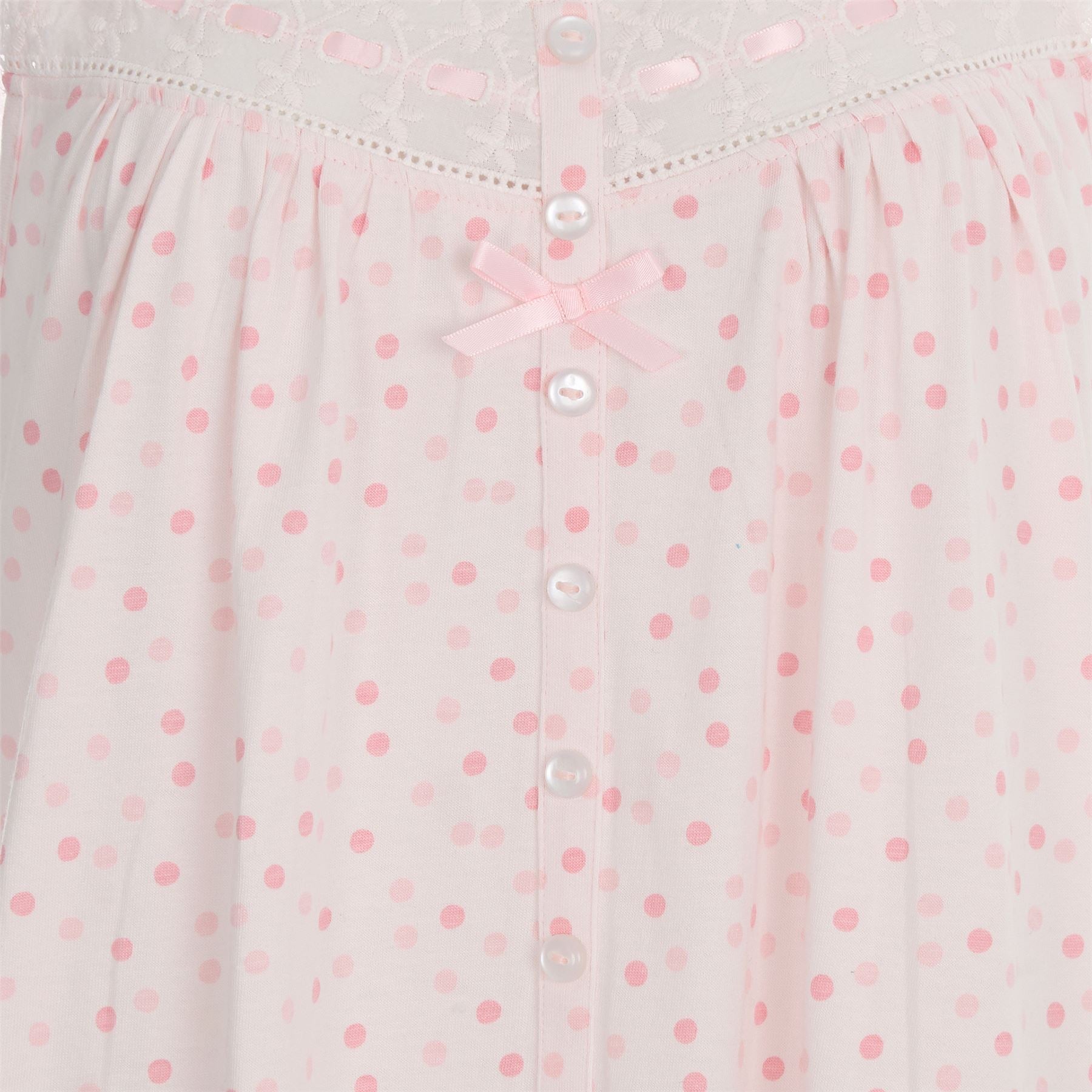 Cottonique Sleeveless Pastel Spot Nightdress - Pink Cottonique