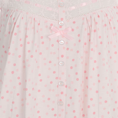 Cottonique Sleeveless Pastel Spot Nightdress - Pink Cottonique