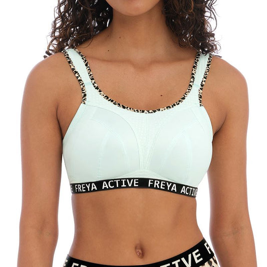 Freya Active Dynamic Crop Top Sports Bra - Pure Leopard Aqua Freya Active