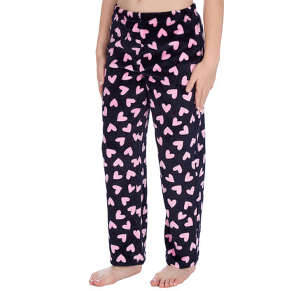 Forever Dreaming Girls Fleece Lounge Pants - Dark Navy Hearts
