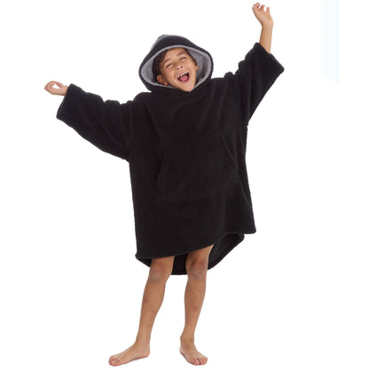 Huggable Hoodie Kids Snuggle Fleece Oversized Hoodie - Black
