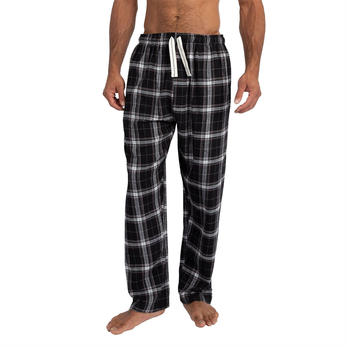 Cargo Bay Mens Check Flannel Lounge Pants - Black Cargo Bay