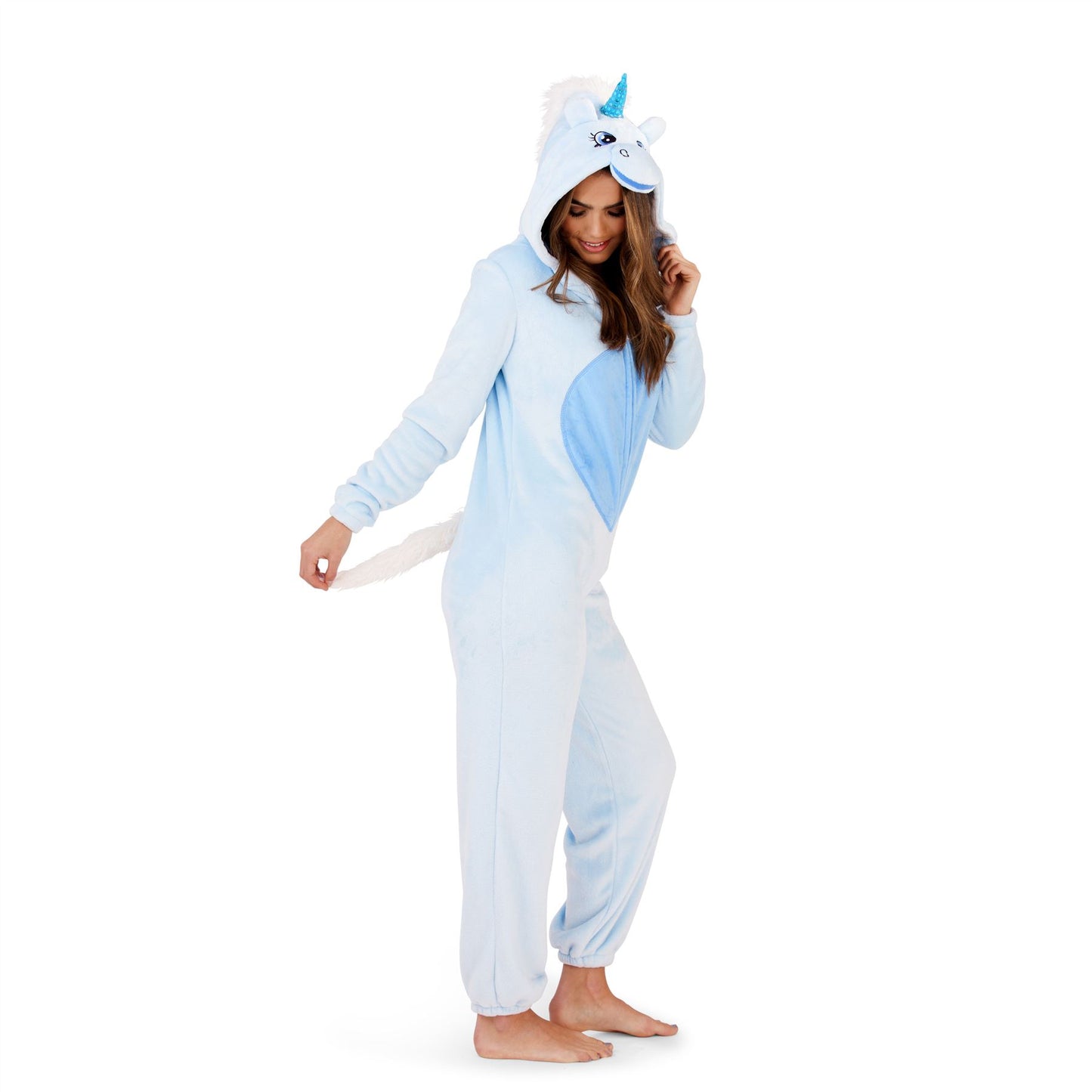 Loungeable Womens Unicorn Fleece Onesie - Blue
