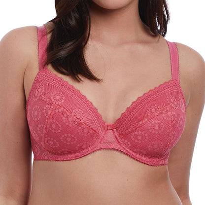 Freya Love Note Padded Plunge Bra - Rose