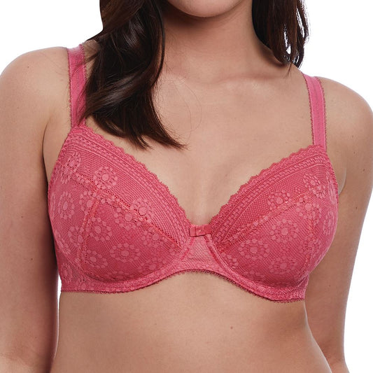 Freya Love Note Padded Plunge Bra - Rose
